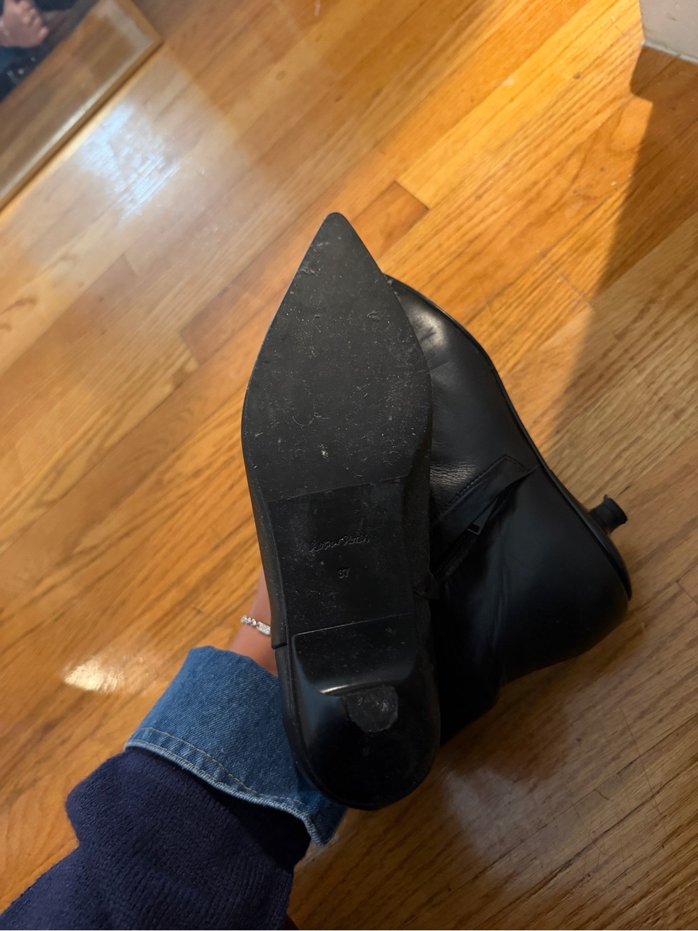 & Other Stories Black Pointed Toe Ankle Boots